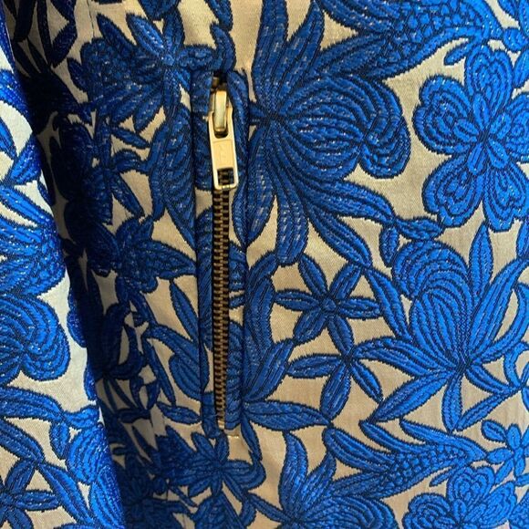 Helene Berman Blue & Gold Sparkle Zip Up Jacket sz M EUC - Picture 3 of 6